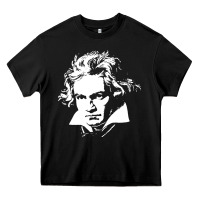 Black beethoven Heavy Core Tee - linhVisuals