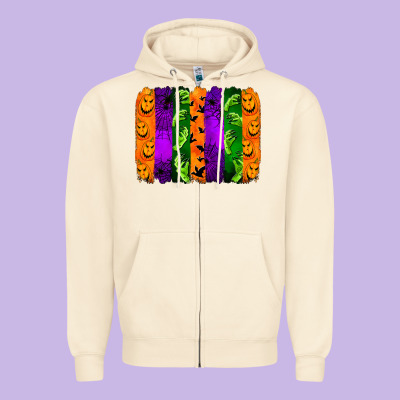 Halloween Brushstroke Zipper Hoodie Designed By Jasminsmagicworld