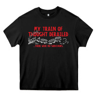 Black my train of thought derailed Heavy Core Tee - linhVisuals
