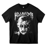 Black black metal pinhead Heavy Core Tee - linhVisuals