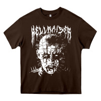 Chocolate Brown black metal pinhead Heavy Core Tee - linhVisuals