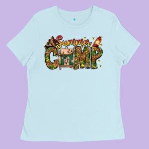 Summer Camp Ladies Tee Designed By Cowhidedigitalart