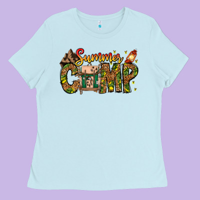 Summer Camp Ladies Tee Designed By Cowhidedigitalart