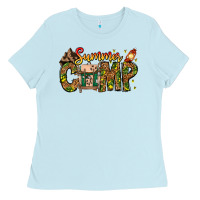 Baby Blue Summer Camp Ladies Tee - CowhideDigitalArt