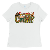 White Summer Camp Ladies Tee - CowhideDigitalArt