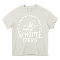 Cream schrute farms Heavy Core Tee - linhVisuals