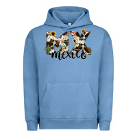 Pigment Pebble Blue mexico state cowhide serape cactus Urban Hoodie - RanaPortraitStore
