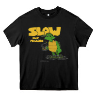 Black slow but mellow crazy Heavy Core Tee - linhVisuals