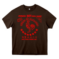 Chocolate Brown sriracha sauce Heavy Core Tee - linhVisuals