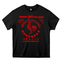 Black sriracha sauce Heavy Core Tee - linhVisuals
