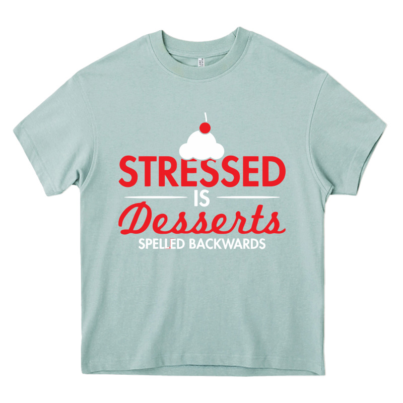 Stressed Is Desserts Spelled Backwards Heavy Core Tee by linhVisuals | Teevron
