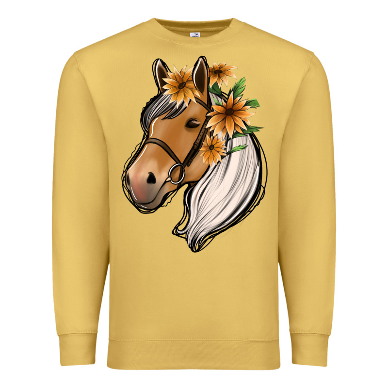 Floral Horse Premium Sweatshirt by Jasminsmagicworld | Teevron