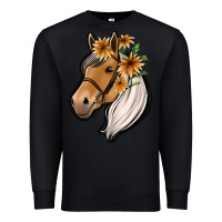 Black floral horse Premium Sweatshirt - Jasminsmagicworld