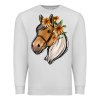 Dove Grey floral horse Premium Sweatshirt - Jasminsmagicworld