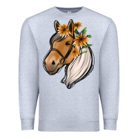 Heather Grey floral horse Premium Sweatshirt - Jasminsmagicworld