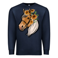 Navy floral horse Premium Sweatshirt - Jasminsmagicworld
