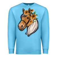 Ocean Blue floral horse Premium Sweatshirt - Jasminsmagicworld