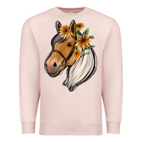 Pale Pink floral horse Premium Sweatshirt - Jasminsmagicworld