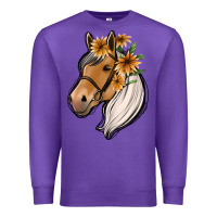 Purple floral horse Premium Sweatshirt - Jasminsmagicworld