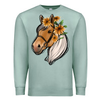 Seafoam floral horse Premium Sweatshirt - Jasminsmagicworld