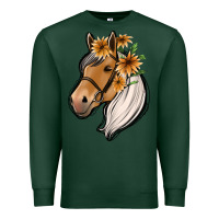 Sports Green floral horse Premium Sweatshirt - Jasminsmagicworld