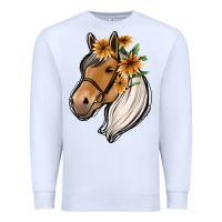 White floral horse Premium Sweatshirt - Jasminsmagicworld