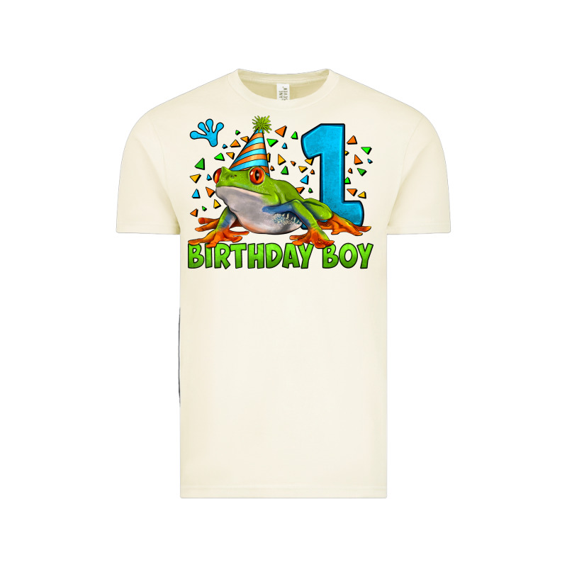 Birthday Boy Frog Age 1 Vintage Tee by LillyAllenDesigns | Teevron