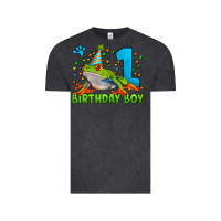 Vintage Black birthday boy frog age 1 Vintage Tee - LillyAllenDesigns