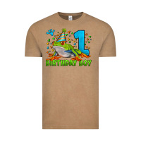 Vintage Coffee birthday boy frog age 1 Vintage Tee - LillyAllenDesigns