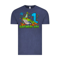 Vintage Denim birthday boy frog age 1 Vintage Tee - LillyAllenDesigns