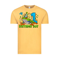 Vintage Mustard birthday boy frog age 1 Vintage Tee - LillyAllenDesigns