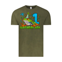 Vintage Olive birthday boy frog age 1 Vintage Tee - LillyAllenDesigns