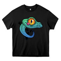 Black cute colorful cartoon gecko Heavy Core Tee - linhVisuals
