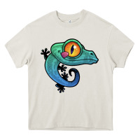 Cream cute colorful cartoon gecko Heavy Core Tee - linhVisuals