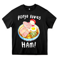 Black studio ghibli ponyo loves ham Heavy Core Tee - linhVisuals