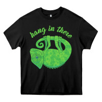 Black hang in there magical chameleon Heavy Core Tee - linhVisuals