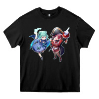 Black Houshou Marine and Uruha Rushia Heavy Core Tee - linhVisuals