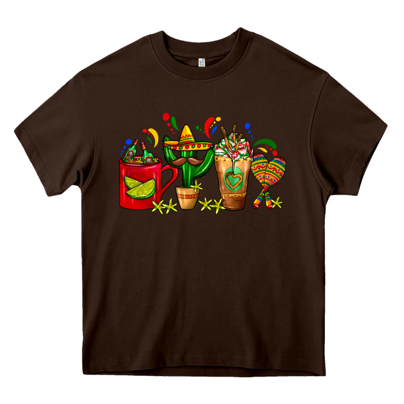 Mexico Coffee Cups With Cactus Sombrero And Maraca Heavy Core Tee by FaDigitalArtStudio | Teevron