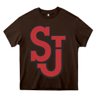 Chocolate Brown st. john's red storm Heavy Core Tee - linhVisuals