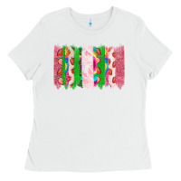 White summer brushstrokes Ladies Tee - CowhideDigitalArt