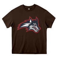 Chocolate Brown stony brook seawolves Heavy Core Tee - linhVisuals