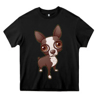Black zippy the boston terrier Heavy Core Tee - linhVisuals