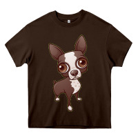 Chocolate Brown zippy the boston terrier Heavy Core Tee - linhVisuals