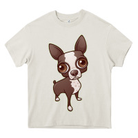 Cream zippy the boston terrier Heavy Core Tee - linhVisuals