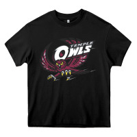 Black temple owls Heavy Core Tee - linhVisuals