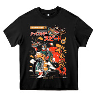 Black ramen rider food, noodles Heavy Core Tee - linhVisuals