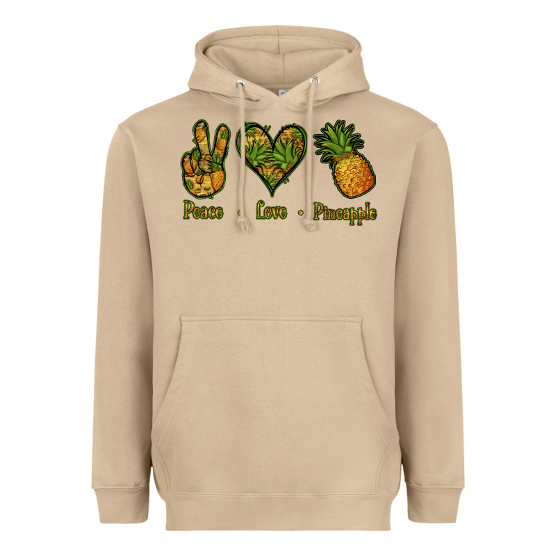 Peace Love Pineapple Heavyweight Hoodie by Jasminsmagicworld | Teevron