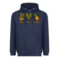 Navy Peace Love Pineapple Heavyweight Hoodie - Jasminsmagicworld