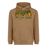 Toasted Coconut Peace Love Pineapple Heavyweight Hoodie - Jasminsmagicworld
