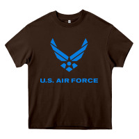 Chocolate Brown us force usaf distressed Heavy Core Tee - linhVisuals